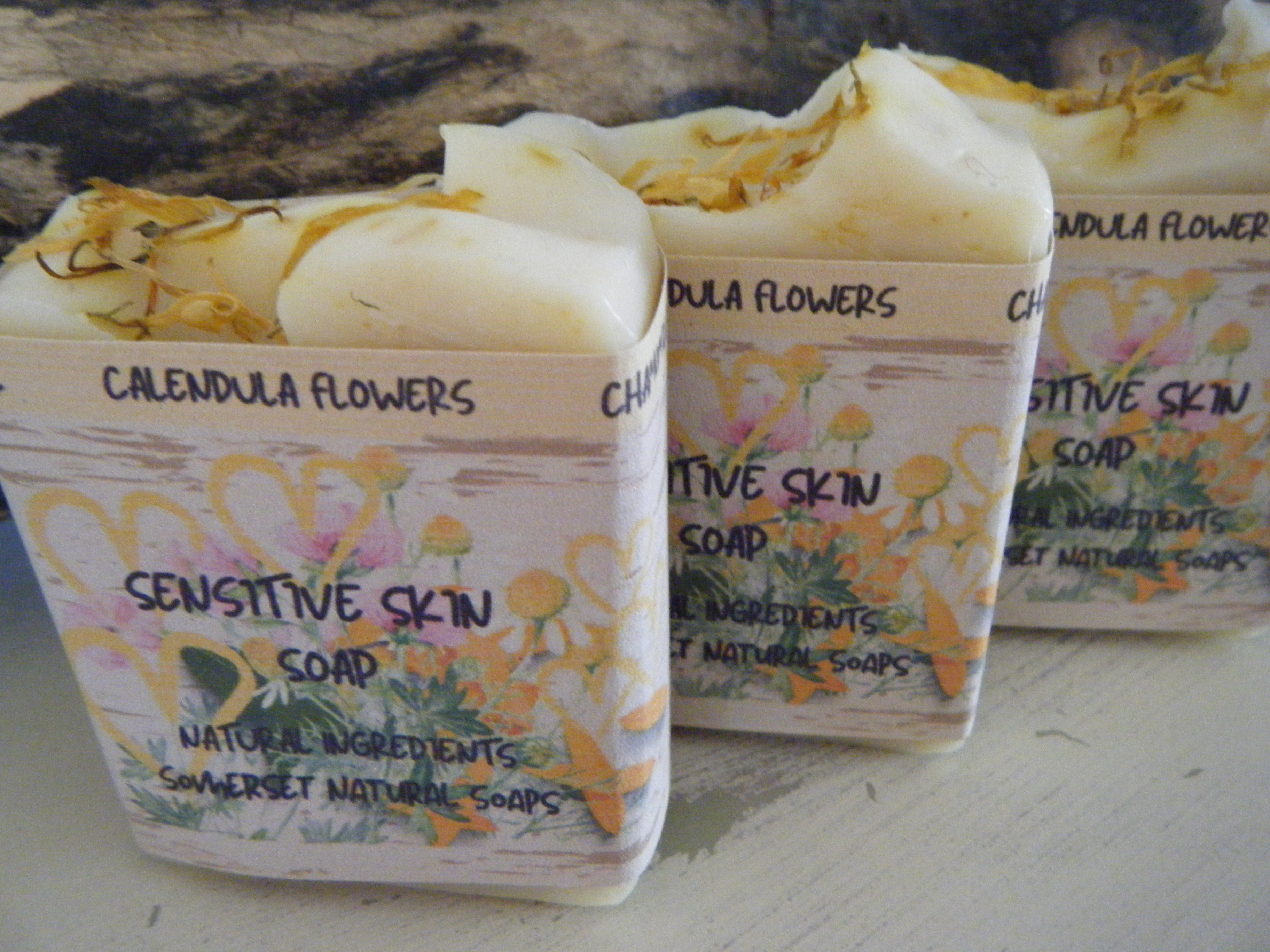 Sensitive Skin Soap | Calendula, Geranium & Chamomile Natural Vegan Bar