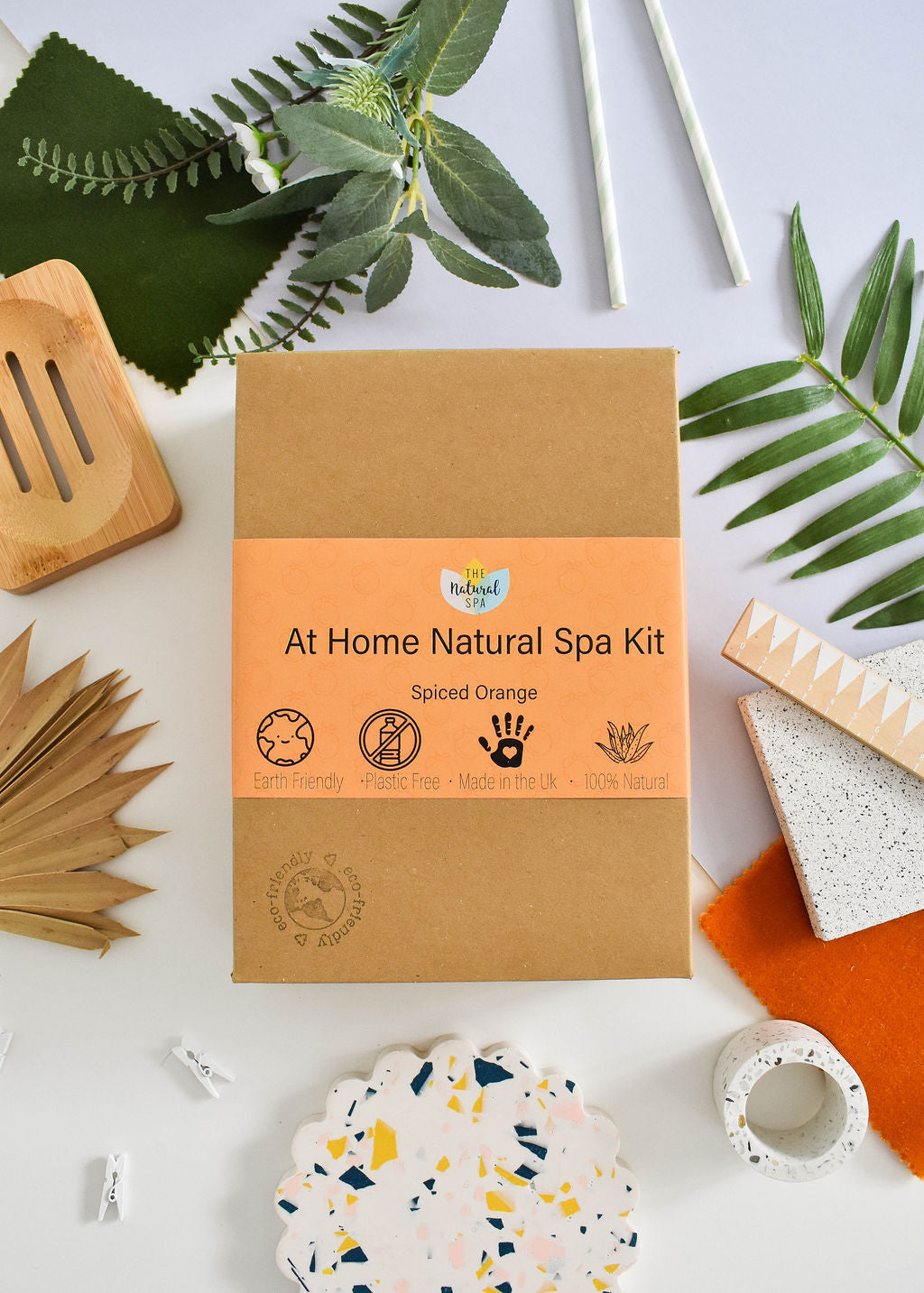 Spiced Orange Natural Spa Gift Set – Candle, Soap & Bath Soak (3-Piece)