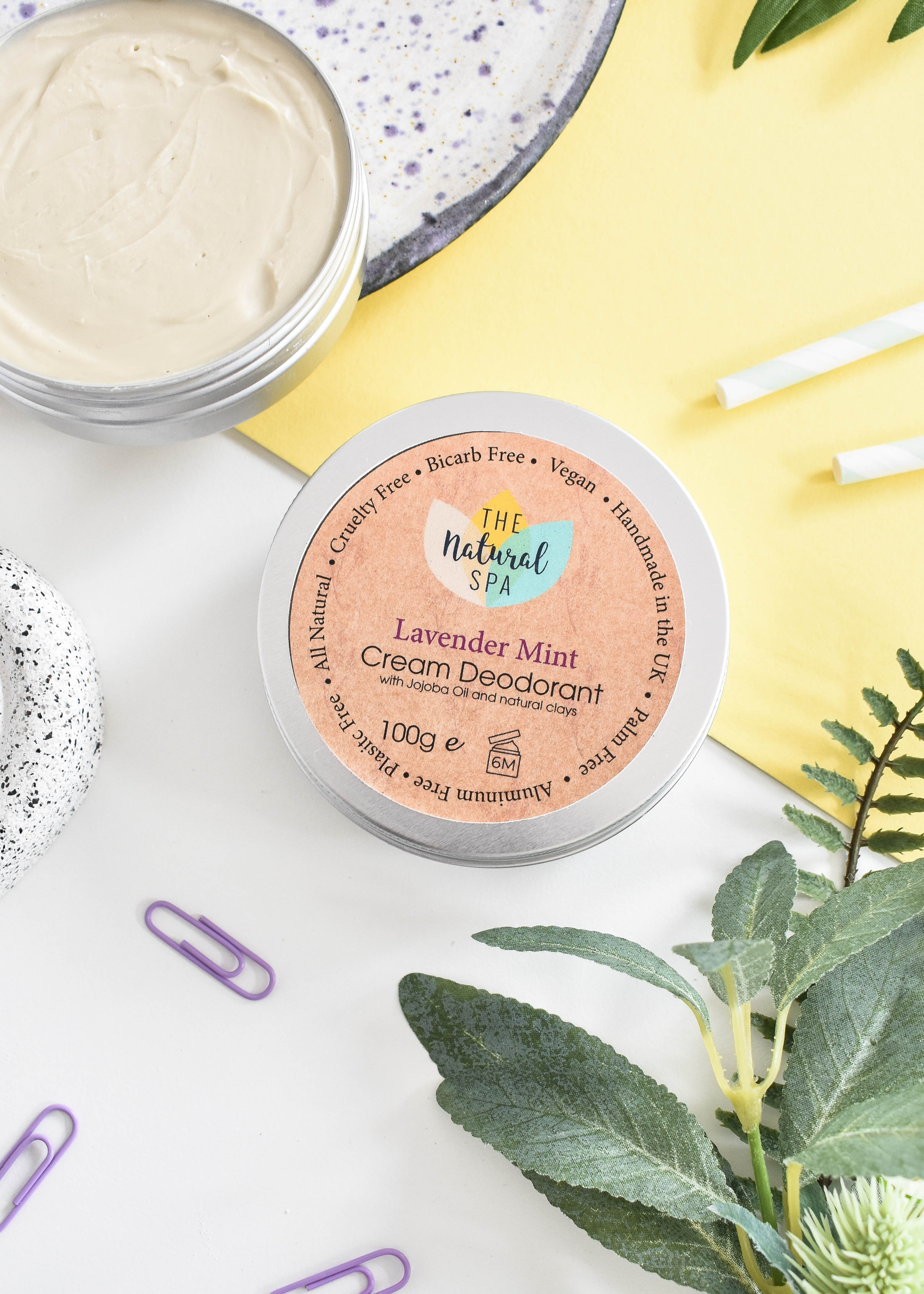 Natural Cream Deodorant – Bicarb-Free, Vegan & Plastic-Free | 125g Tin