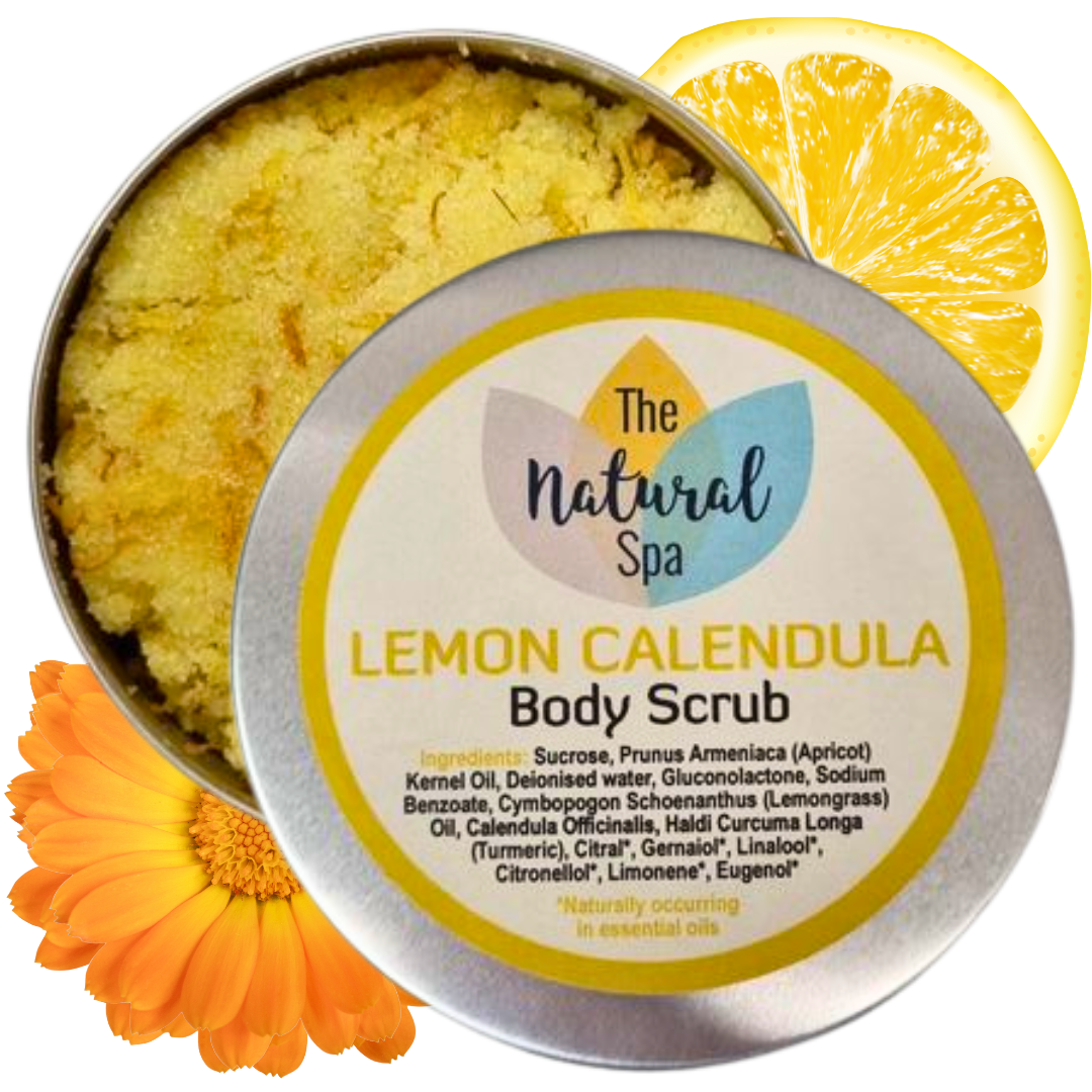 Lemon Calendula Body Scrub | Natural Sugar Scrub for Smooth, Glowing Skin
