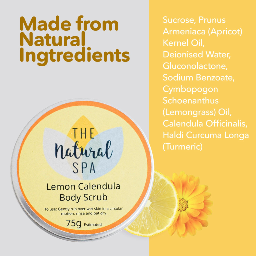 Lemon Calendula Body Scrub | Natural Sugar Scrub for Smooth, Glowing Skin